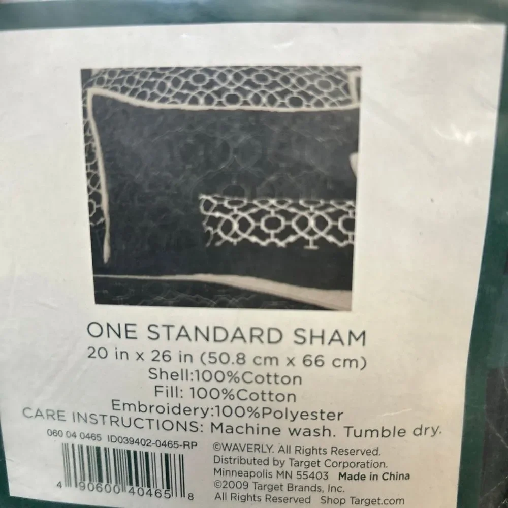 Waverly Home Black Pillow Sham Standard